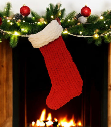 Hand Knitted Christmas Stocking