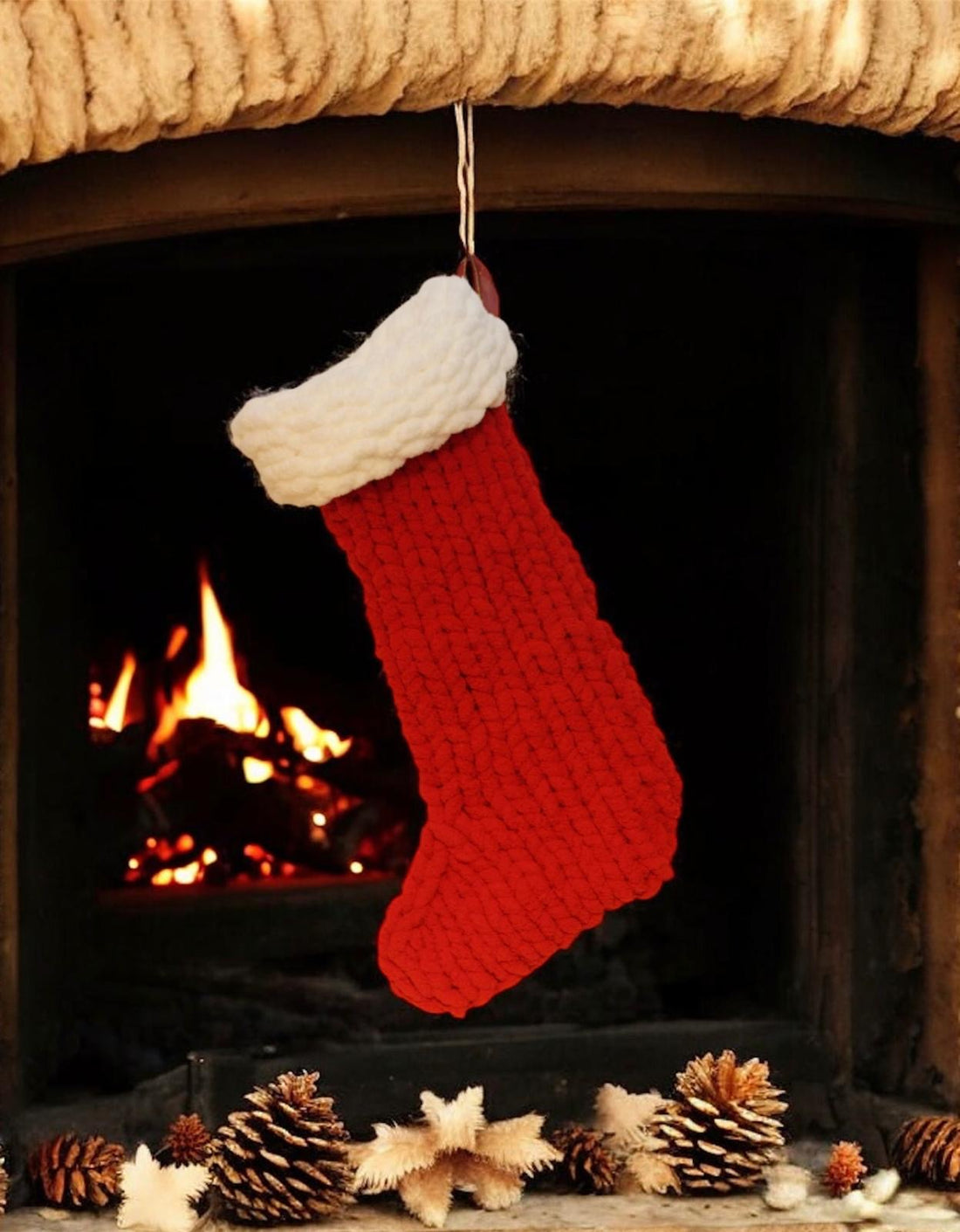 Hand Knitted Christmas Stocking