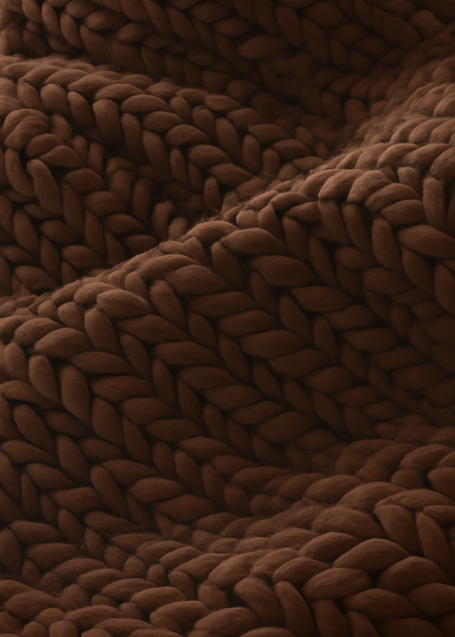 Wool Hand Knit Chunky Blanket