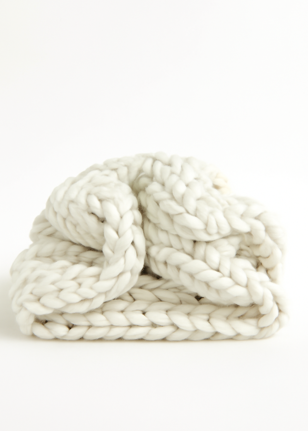 Wool Hand Knit Chunky Blanket