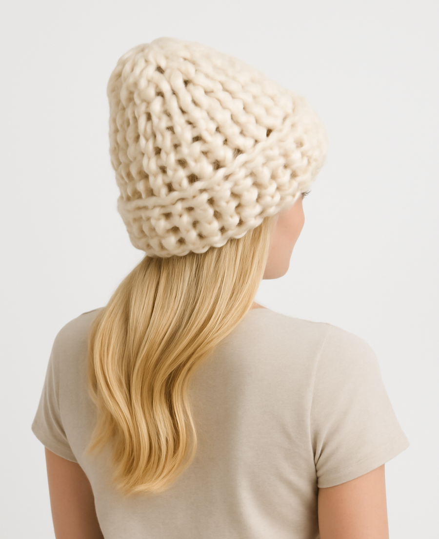 Wool Hand Knit Beanie