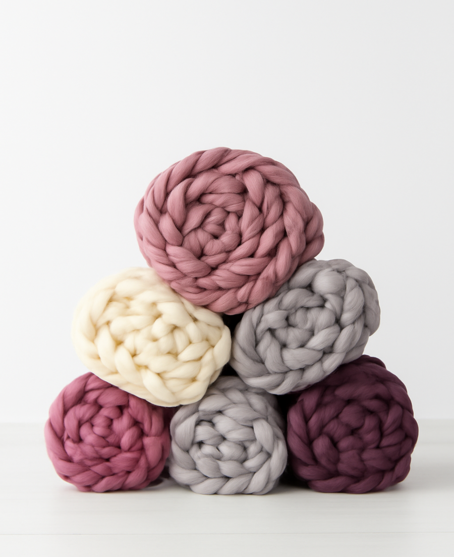 Wool Hand Knit Chunky Scarf